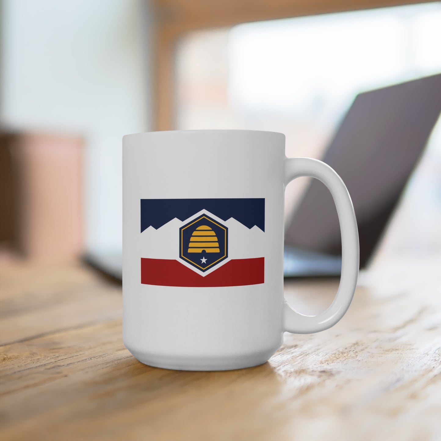 Beehive Statement Flag Mug (White)