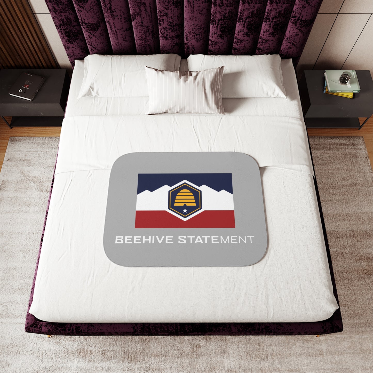 Beehive Statement Grey Sherpa Blanket