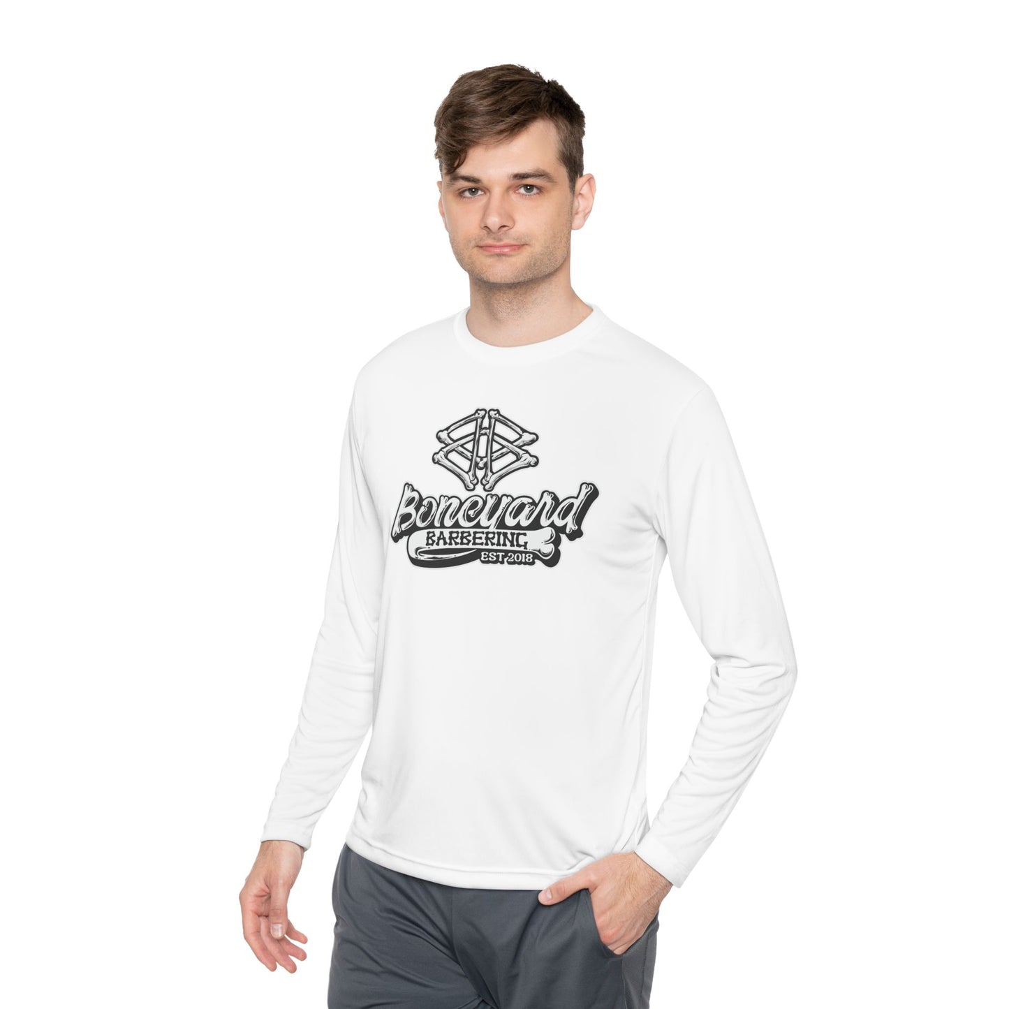 Boneyard Barbering Sport-Tek LS Logo Tee