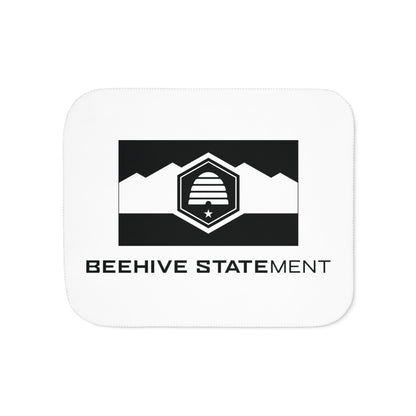 Beehive Statement White Sherpa Blanket