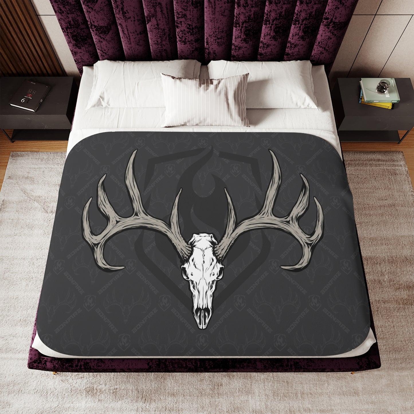 Whitetail Skull Sherpa Blanket