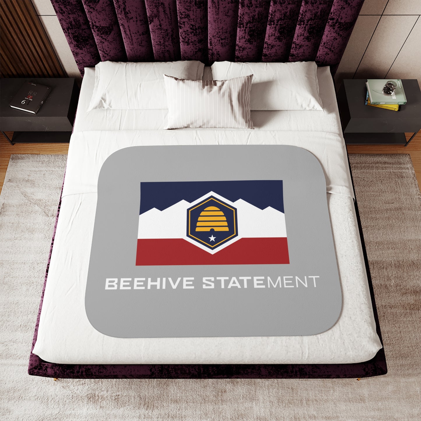 Beehive Statement Grey Sherpa Blanket