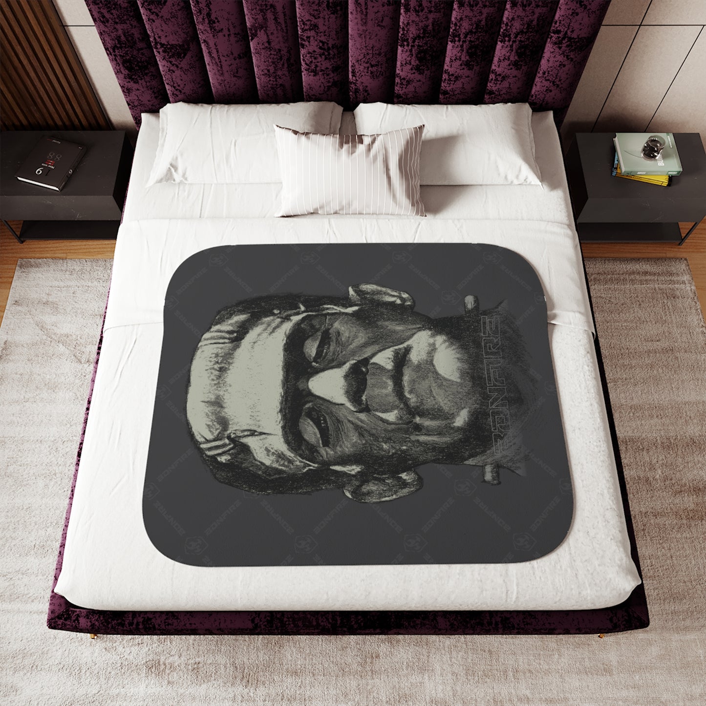 Bonfire Frankenstein Sherpa Blanket