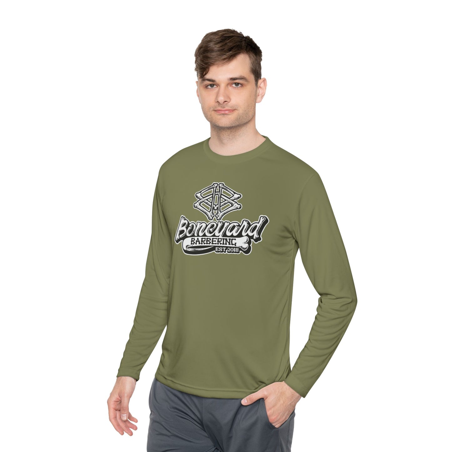 Boneyard Barbering Sport-Tek LS Logo Tee