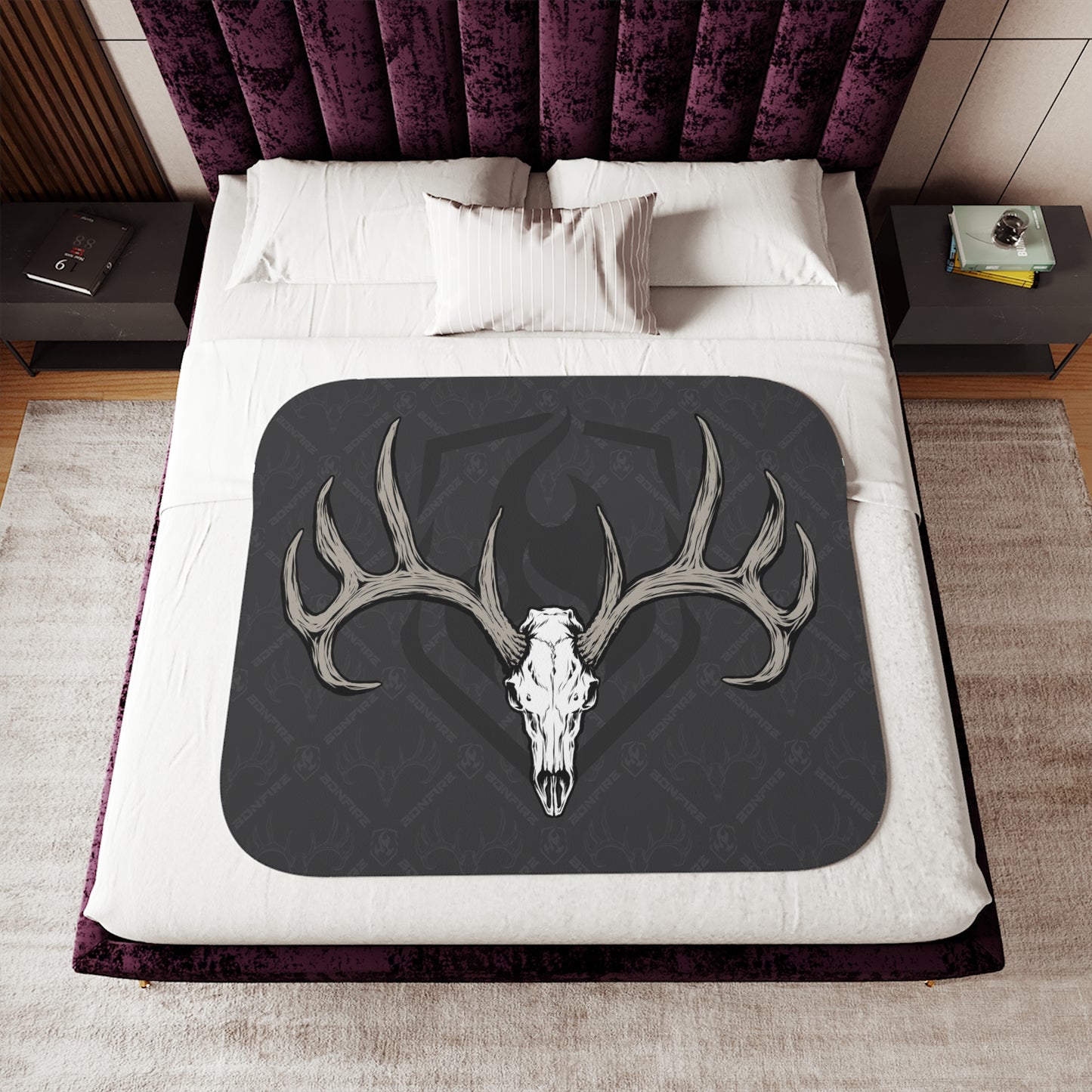 Whitetail Skull Sherpa Blanket